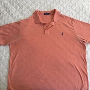 Ralph Lauren Men's Coral Short Sleeve Polo with Navy Pony